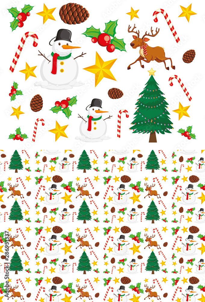 Seamless background design with christmas theme