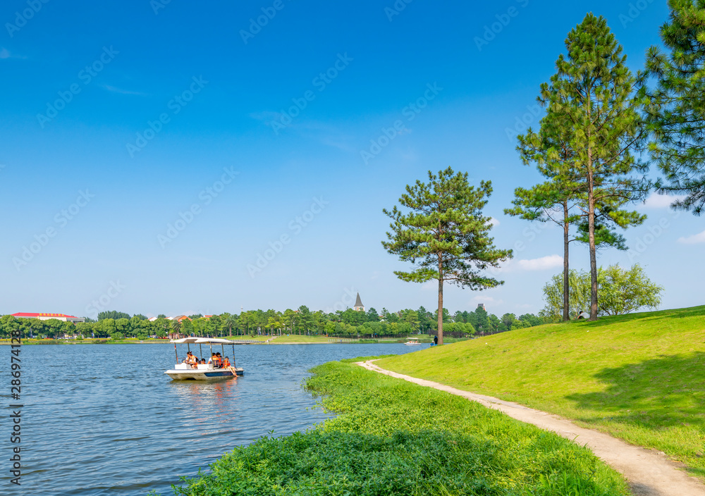 Beautiful scenery of Meilan Lake in Shanghai, China