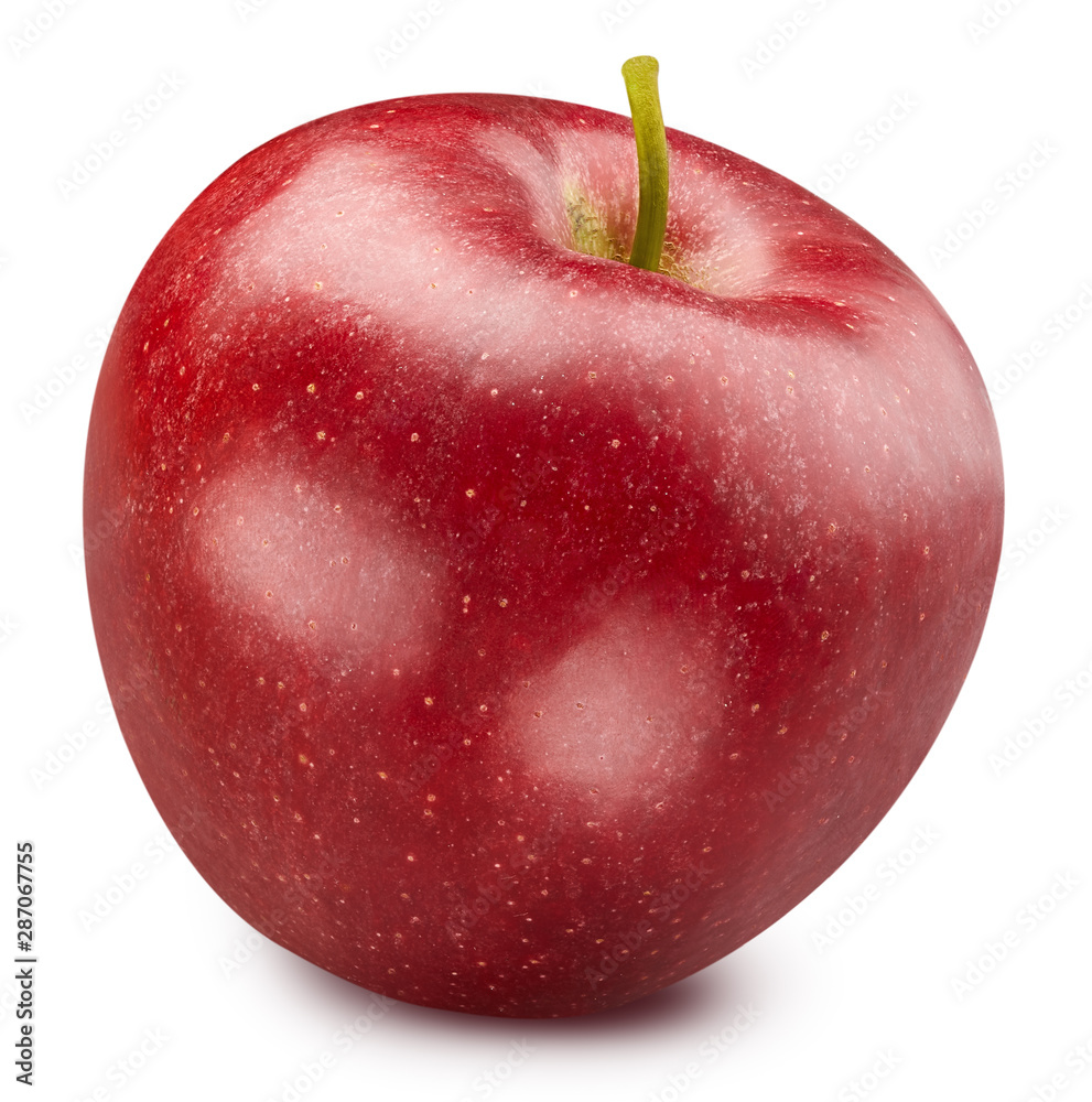 Red apple isolated on white. Apple Clipping Path. Apple professional studio macro shooting