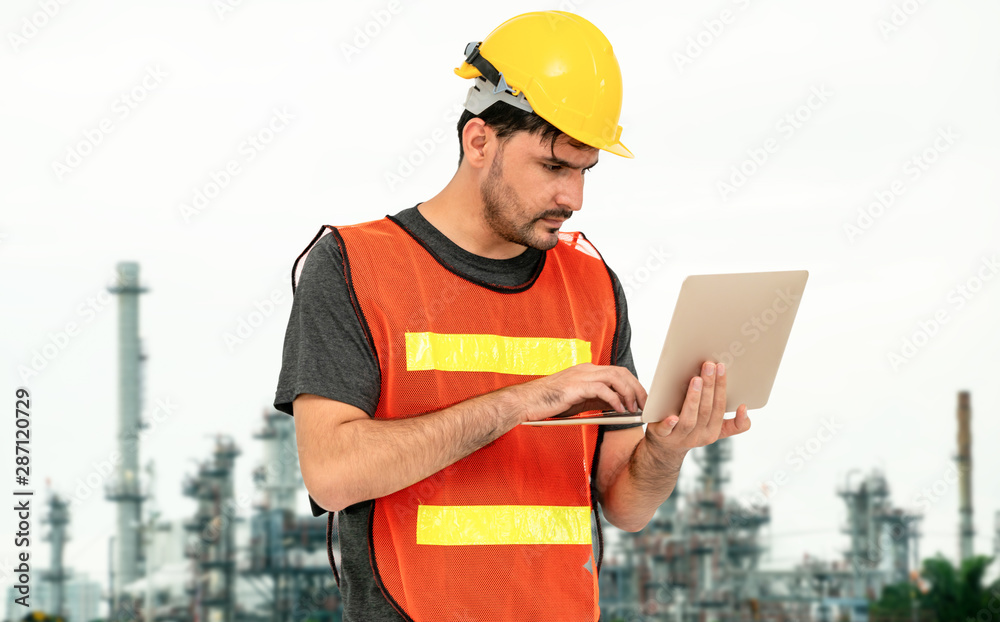 Industry worker or engineer working on industry project at work site. Engineering people solution se