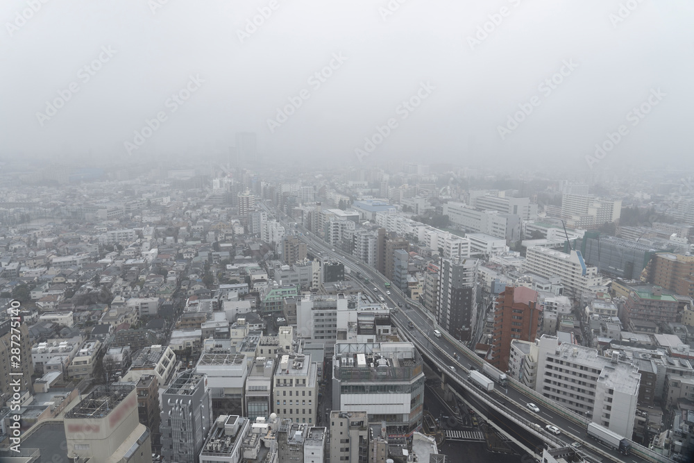 東京風景　曇り空