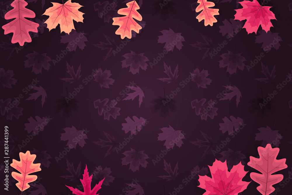 Autumn Natural Leaves Background. Vector Illustration