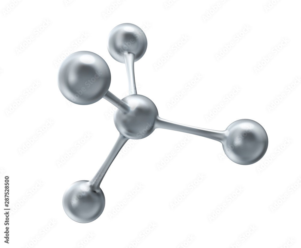 Molecule model. Vector realistic illustration isolated on white background.