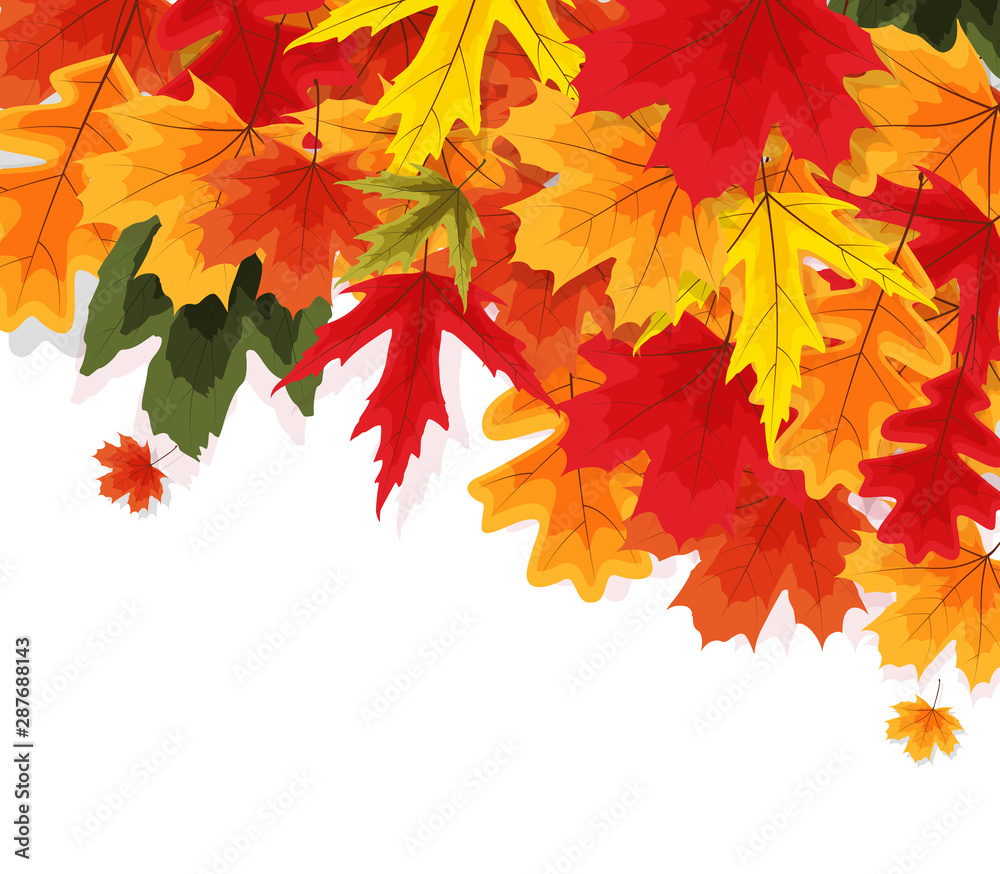 Autumn Natural Leaves Background. Vector Illustration