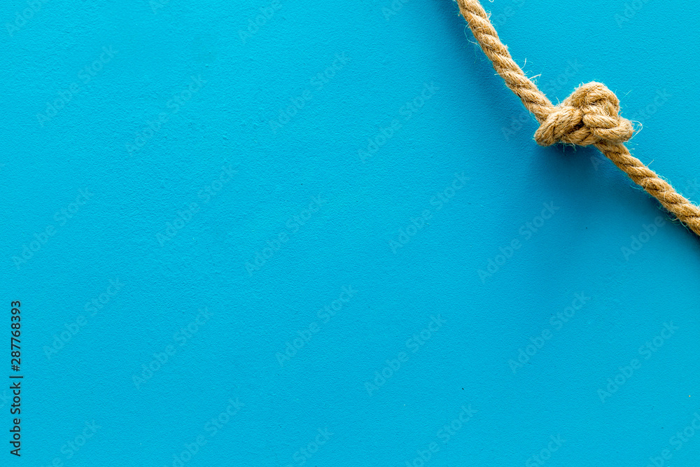 isolated rope mockup on blue background top view