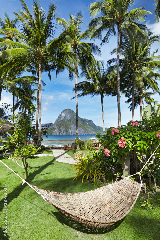 Hammock in the tropical garden