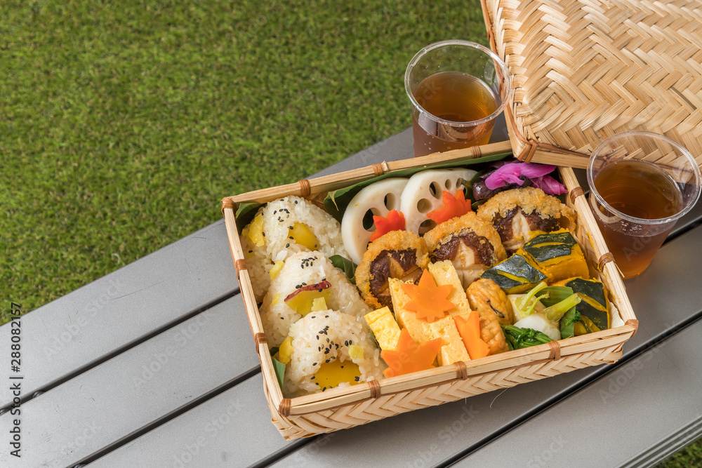 典型的な和食(弁当) Japanese style famous lunch box (bento)