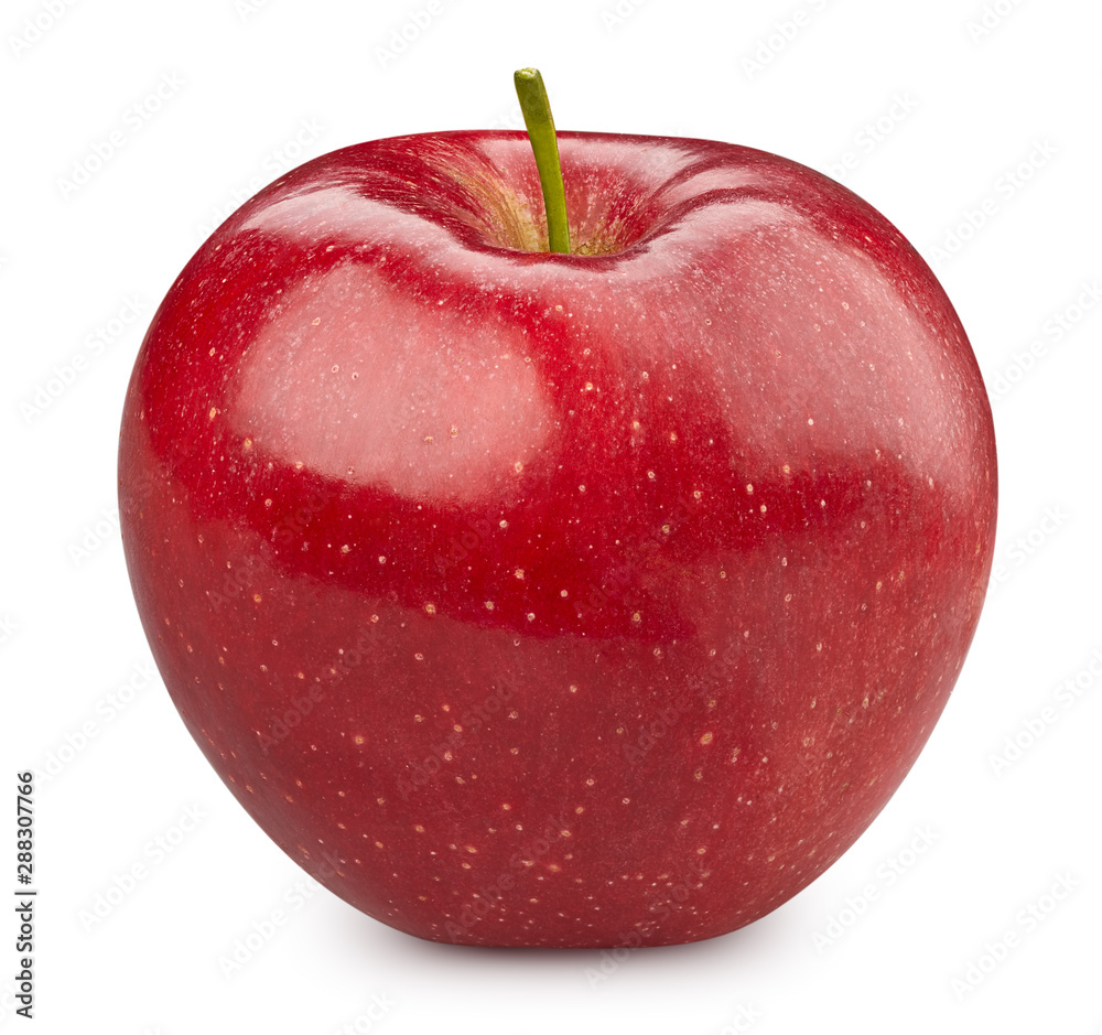 Red apple isolated on white. Apple Clipping Path. Apple professional studio macro shooting