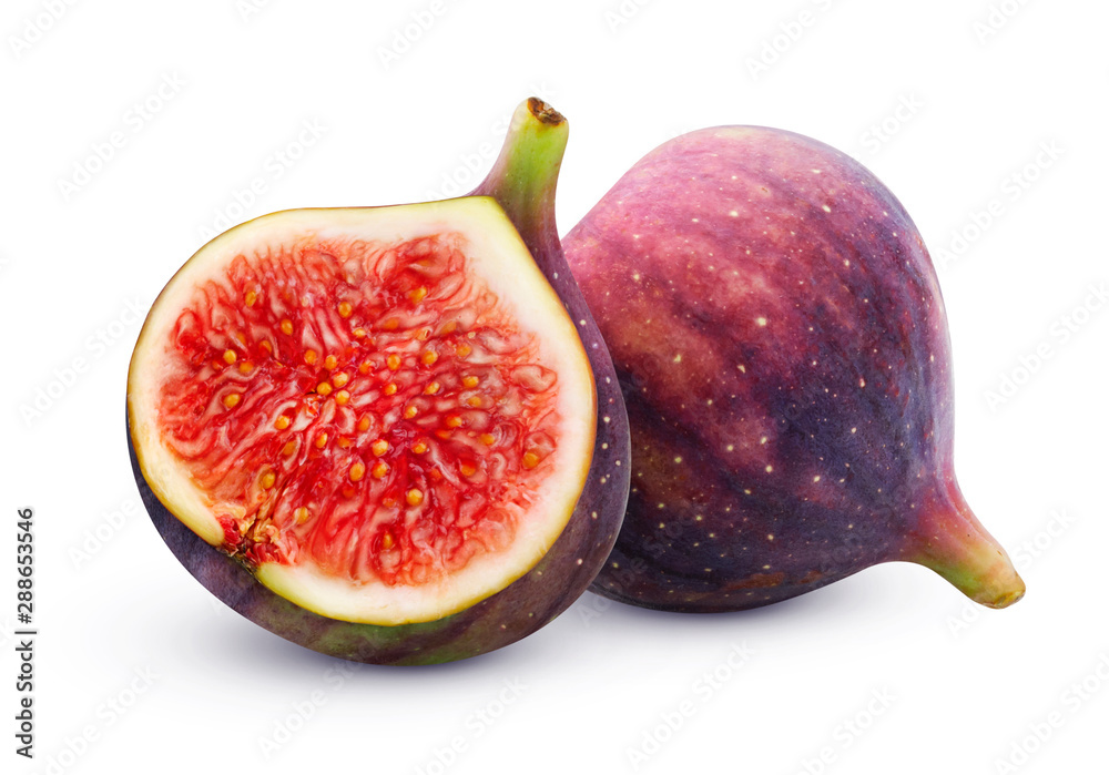 Fresh figs isolated on white background with clipping path