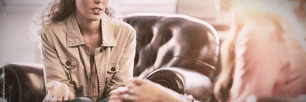  Psychologist having session with her patient