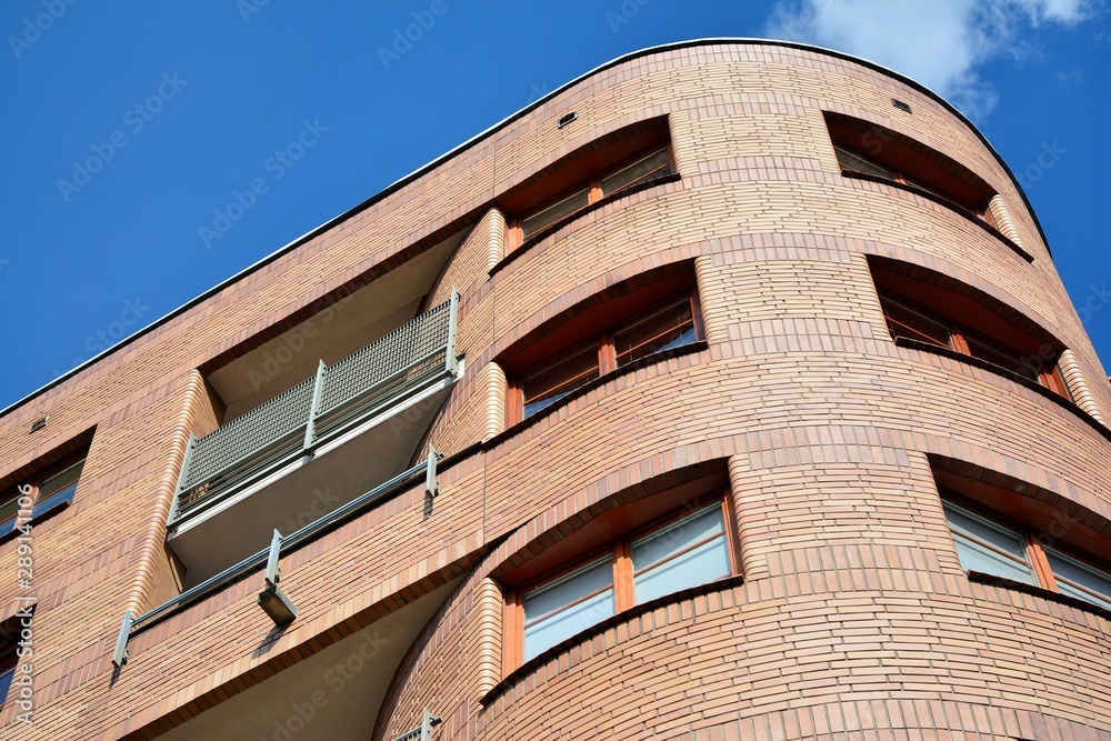 Modern European residential apartment buildings quarter. Abstract architecture, fragment of modern u