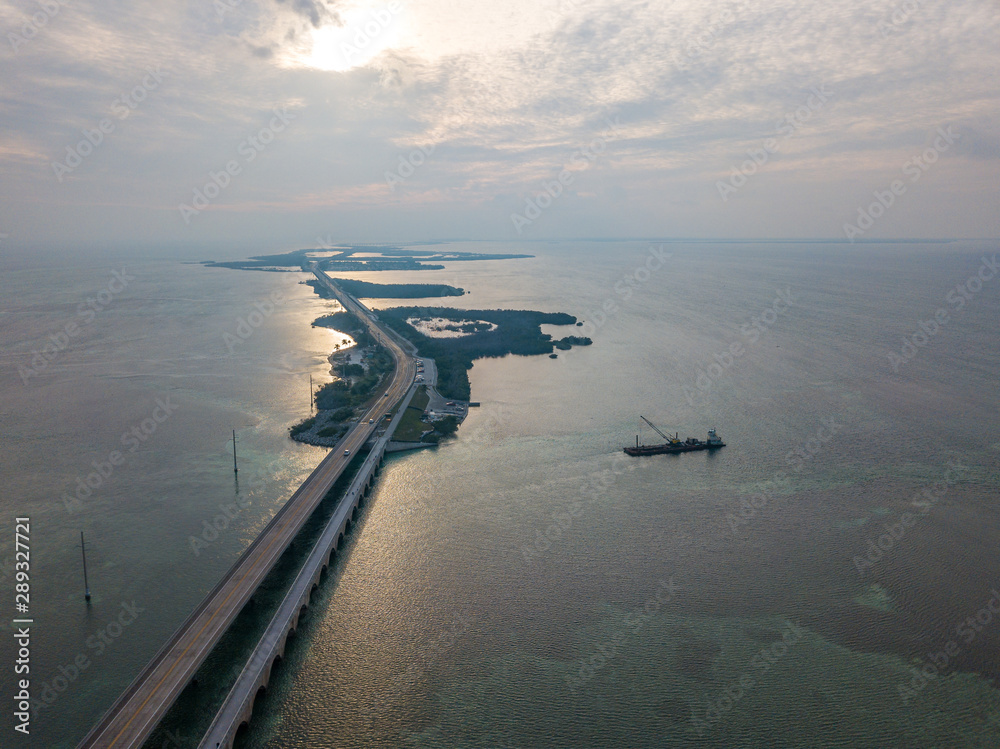 Aerial photo of Florida Keys Seven Miles Bridge