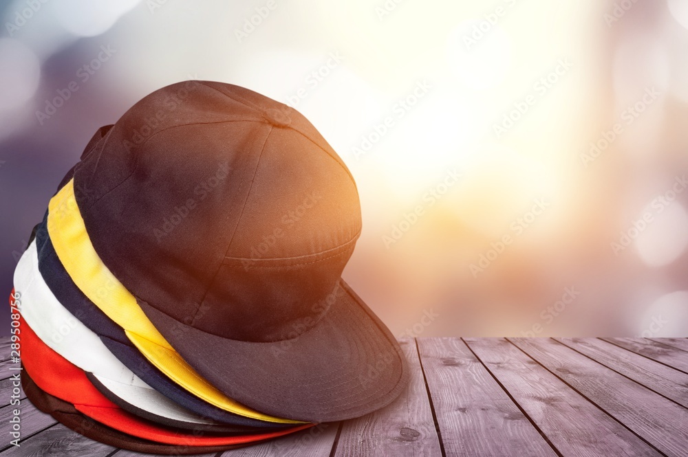 Baseball Caps objects on background