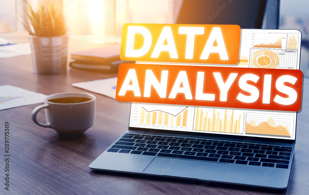 Data Analysis for Business and Finance Concept. Graphic interface showing future computer technology