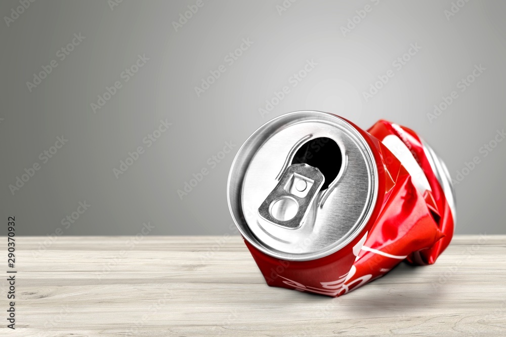 Red aluminum can with blank copy space