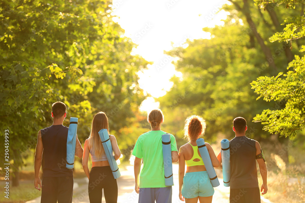 Group of sporty young people outdoors