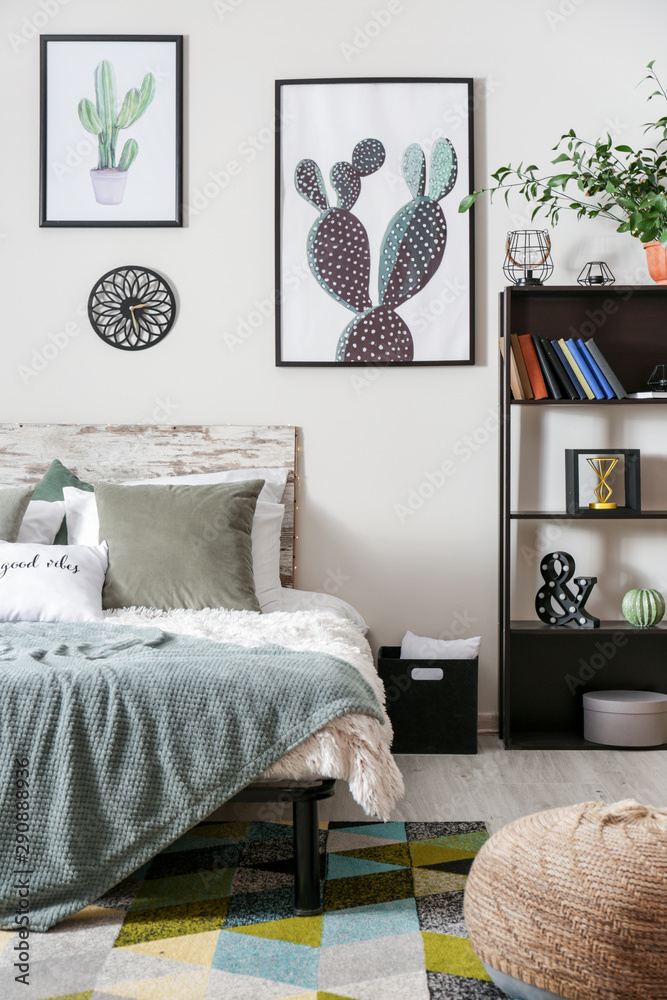 Stylish interior of modern bedroom