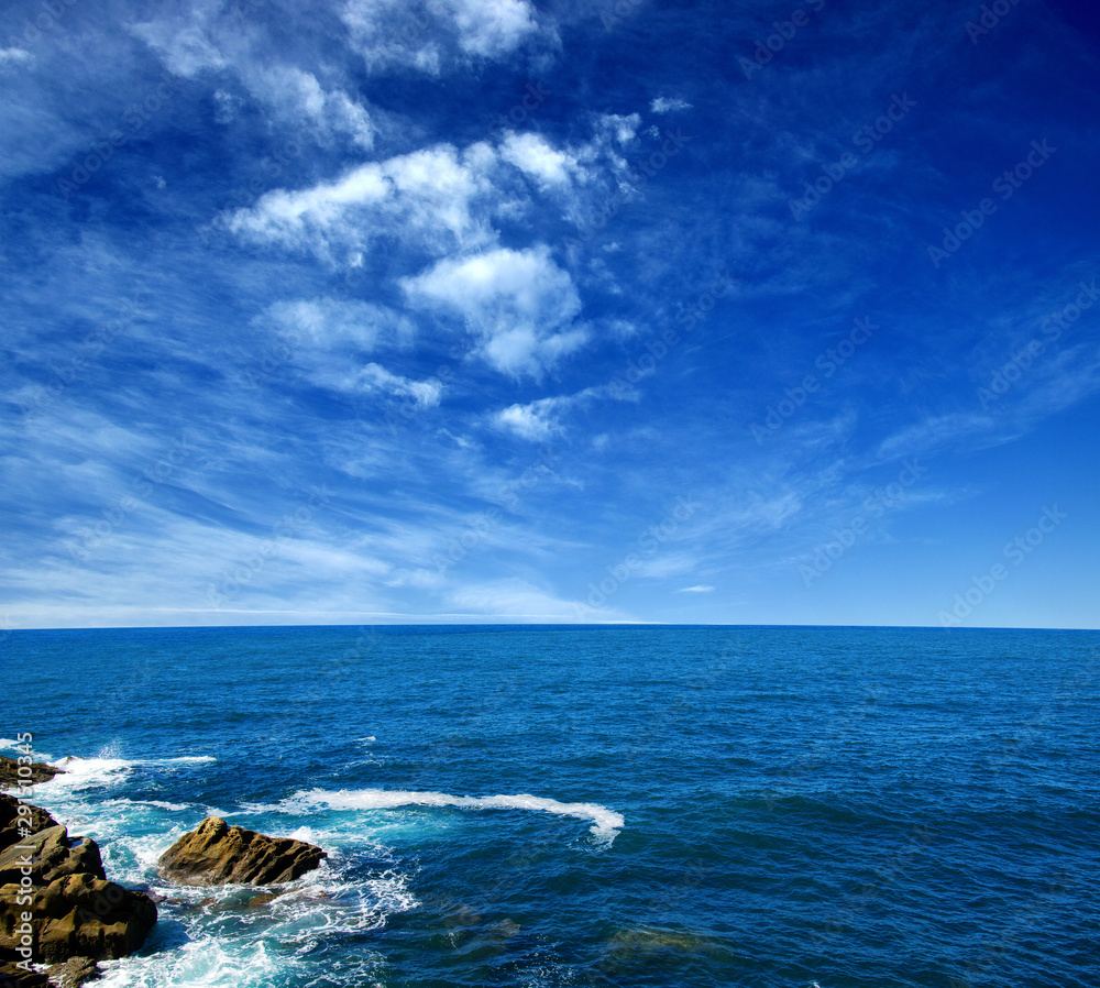 ocean wave crashing on rock