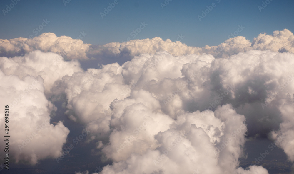 Мiew from an airplane above the clouds