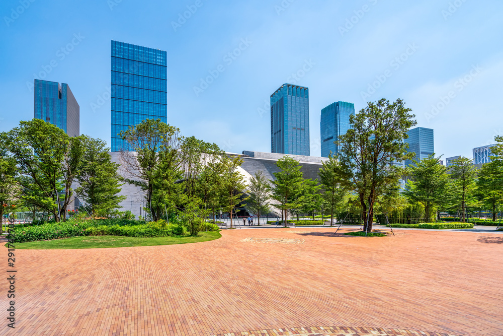 Shenzhen City Skyline and Office Building Architectural Landscape