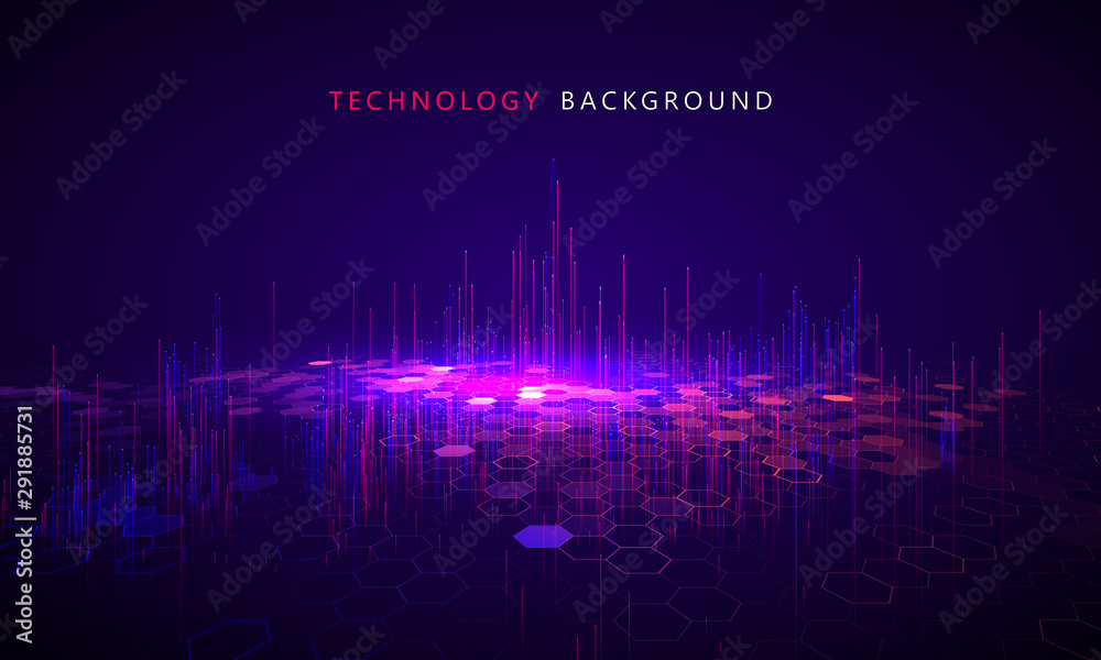 Matrix of countless blocks, big data, quantum computer concept,cloud computing.