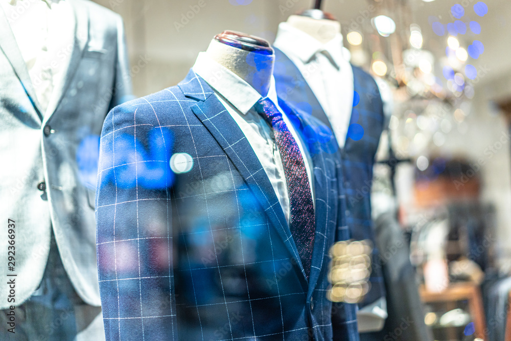 luxury suit in shopping mall