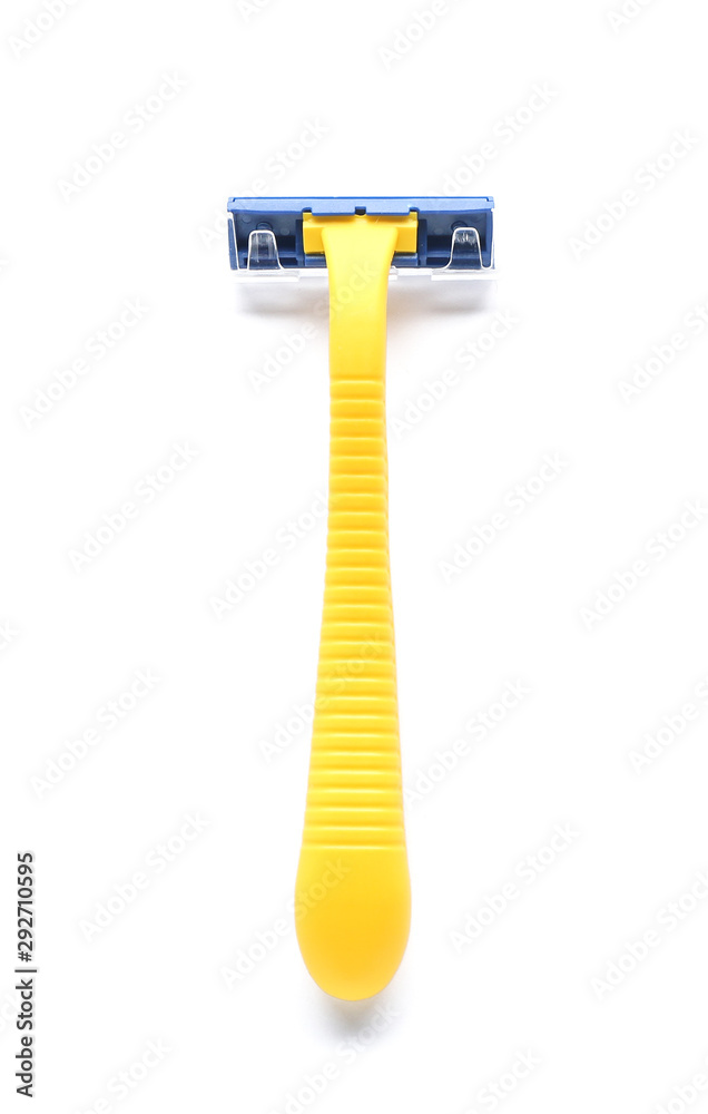 Razor for hair removal on white background