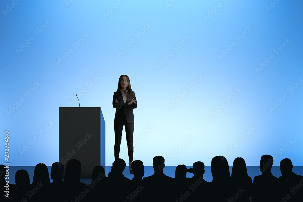 Woman giving speech