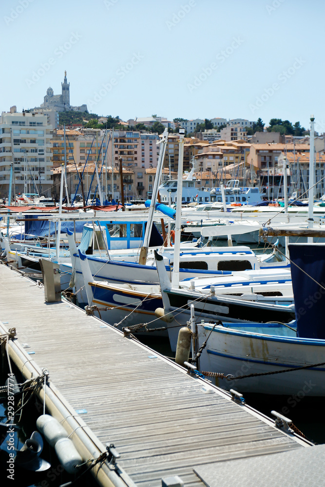 traditional Mediterranean fishermans boat in the port of marseille -france