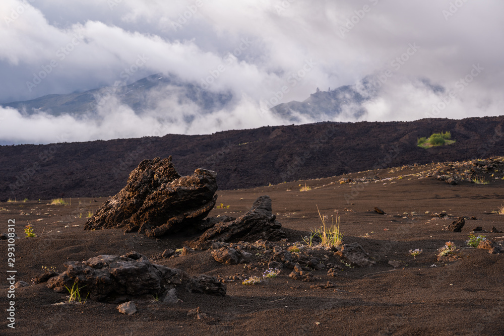 火山景观的壮丽景色。