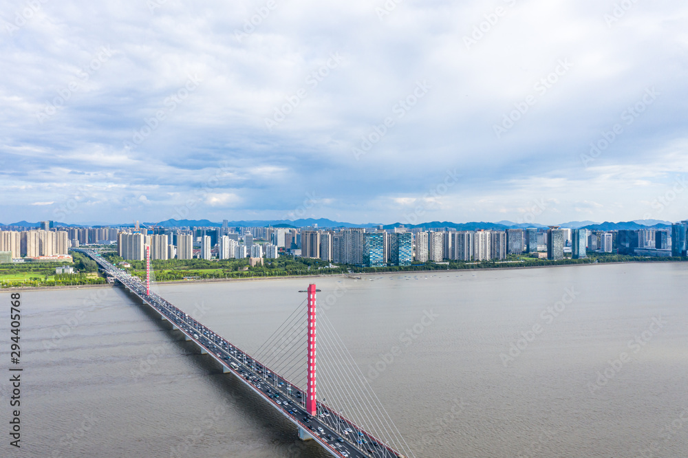 city skyline in hangzhou china