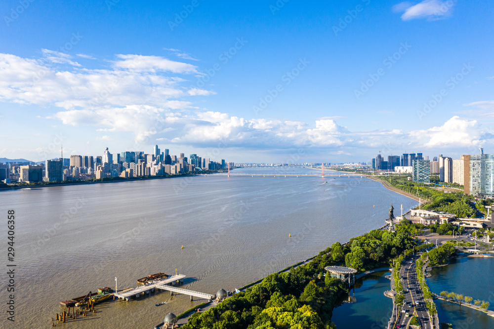 city skyline in hangzhou china