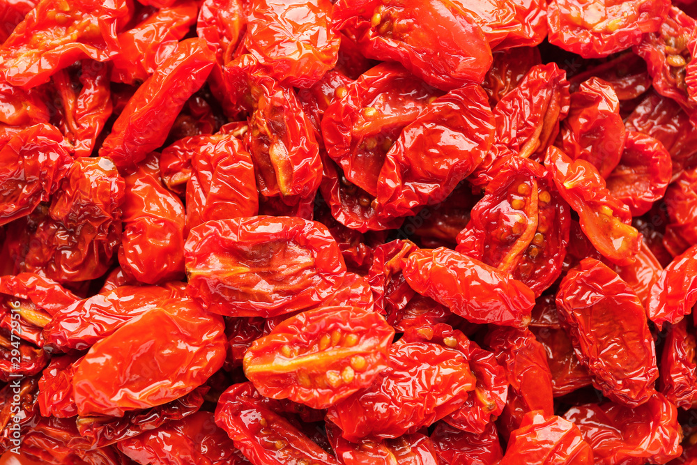 Many dried tomatoes as background