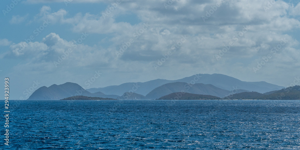 Panorama of Caribbean Sea and Virgin Islands