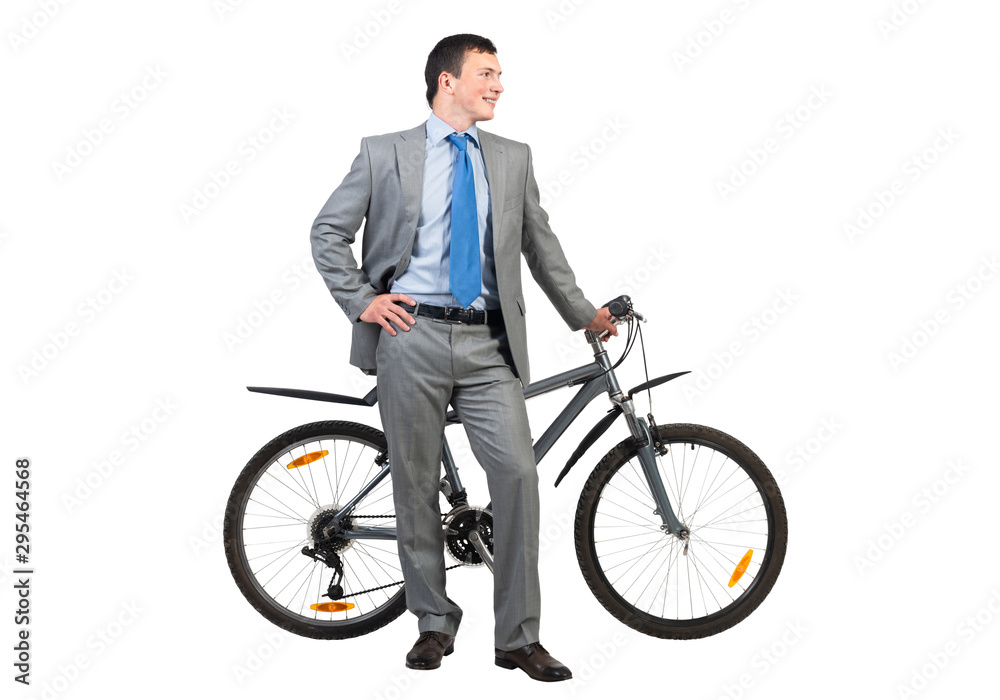 Handsome man in grey business suit and tie