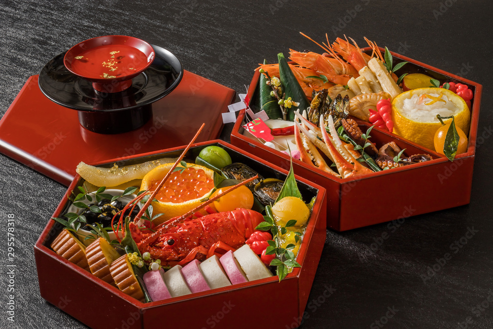 一般的なおせち料理 General Japanese New Year dishes(osechi)