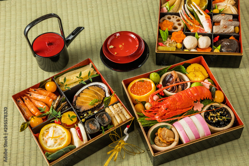 一般的なおせち料理 General Japanese New Year dishes(osechi)