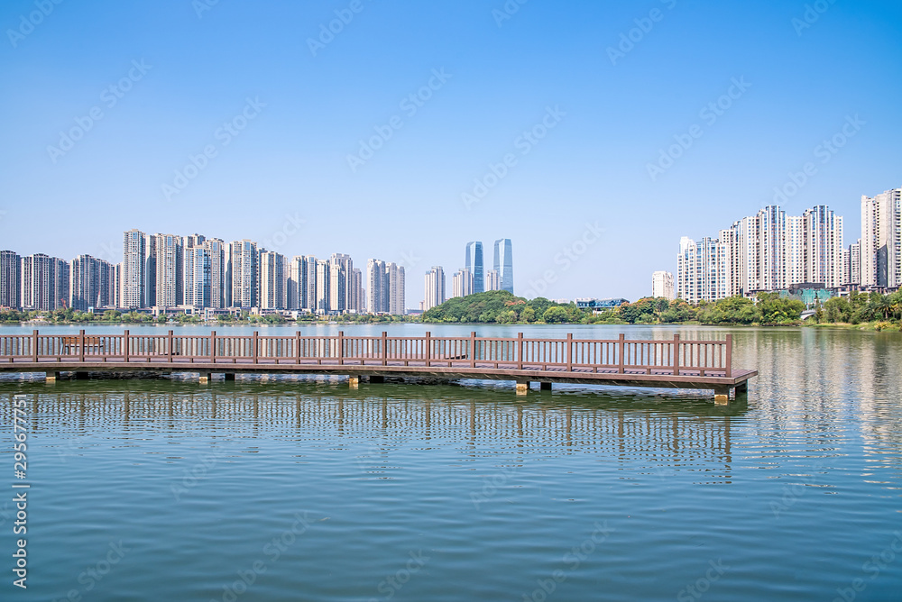 Scenery of Meixi Lake Park, Changsha City, Hunan Province, China