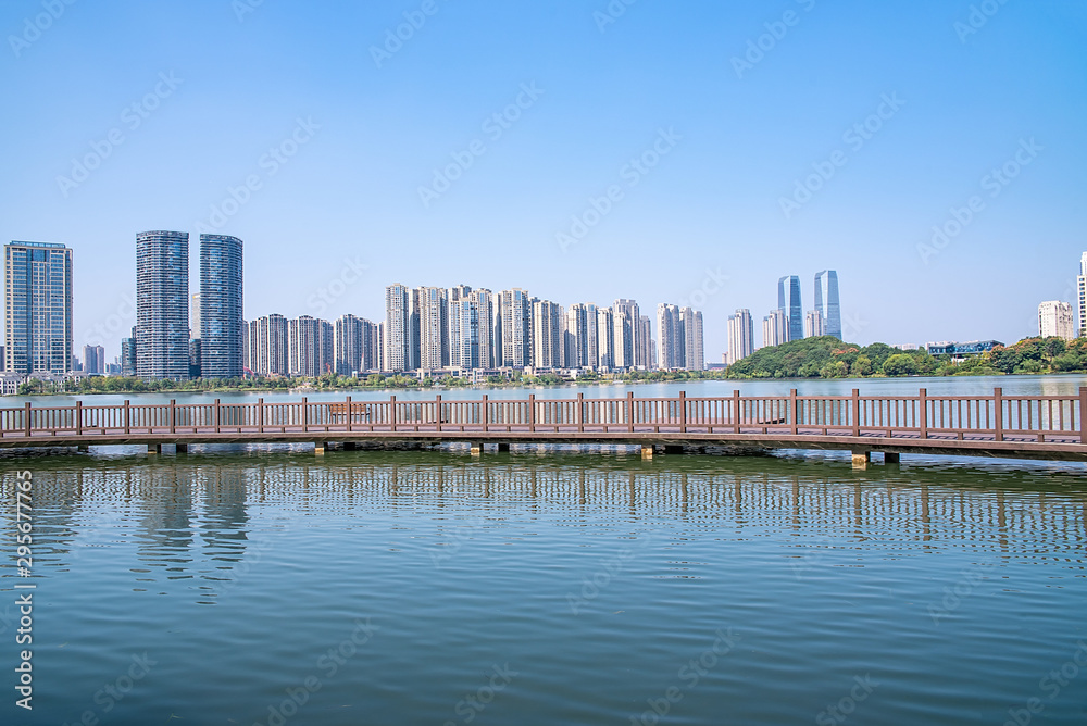 Scenery of Meixi Lake Park, Changsha City, Hunan Province, China