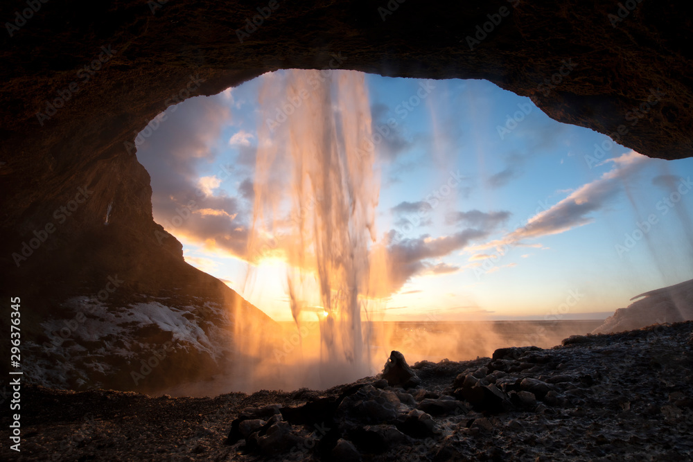 Seljalandsfoss waterfall is located in the South Region in Iceland.