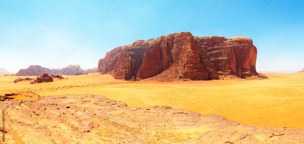 Wadi Rum - The Red Desert Central Plateau (South Panorama)