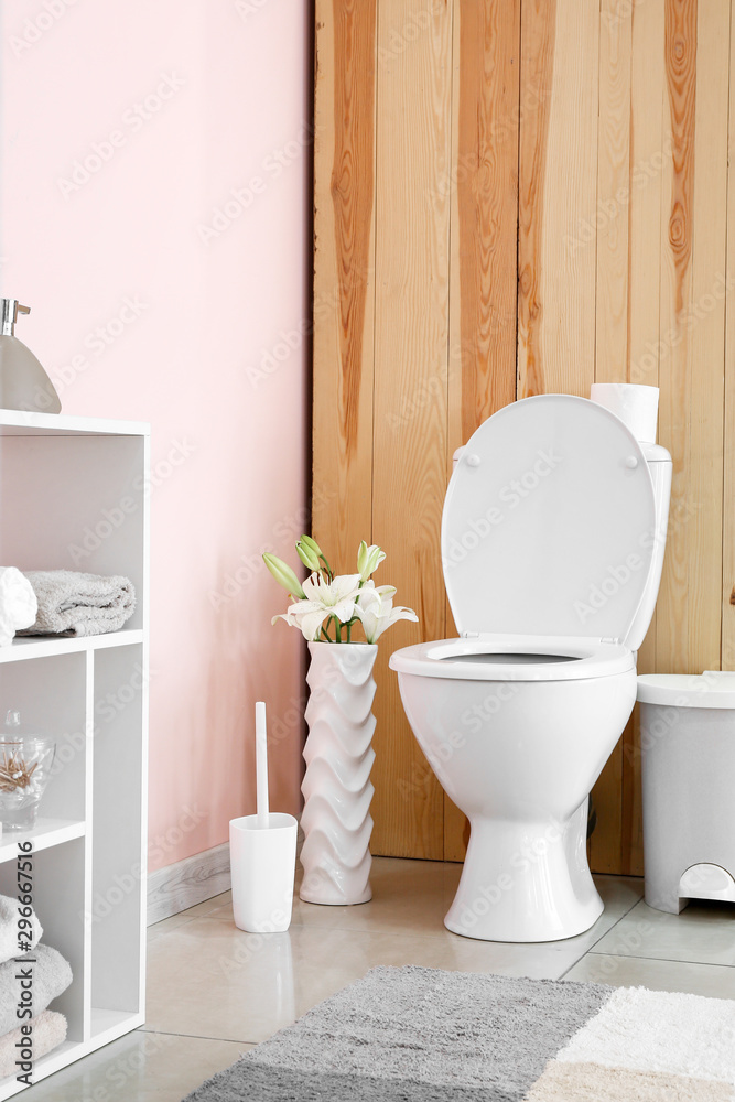 Interior of clean modern bathroom