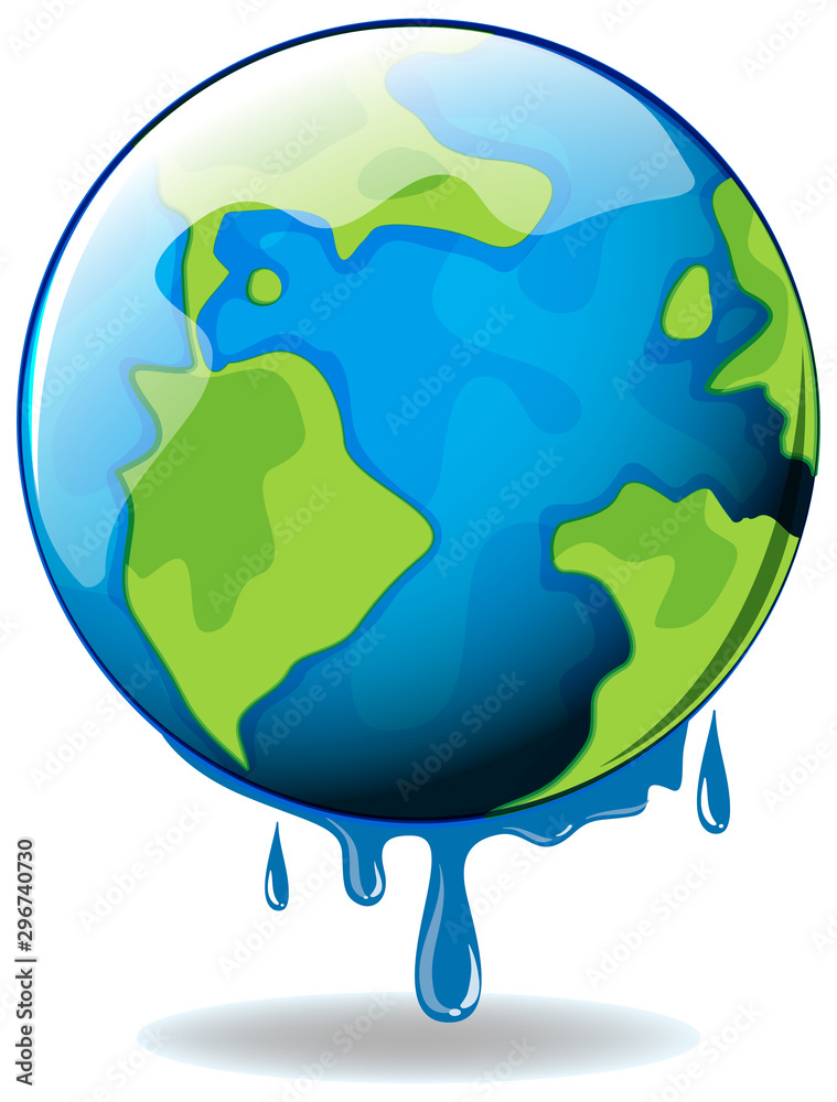 Global warming with earth melting