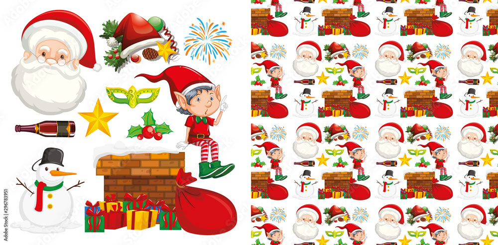 Seamless background design with christmas theme