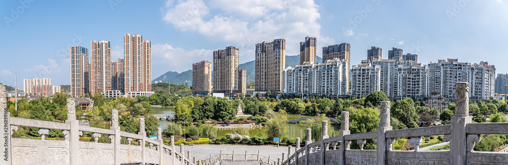 中国湖南省郴州市城市风光全景