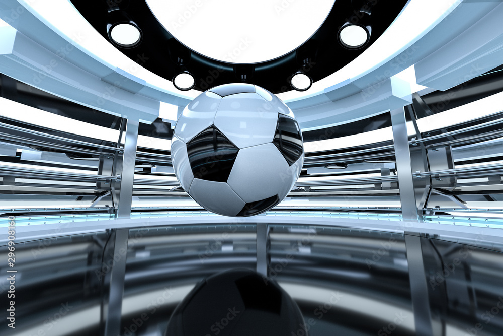 Football and indoor arena scenes, 3d rendering.