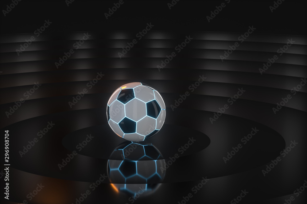 Football and indoor arena scenes, 3d rendering.