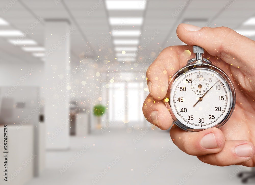 Close-up Stopwatch in Human Hand, Timer