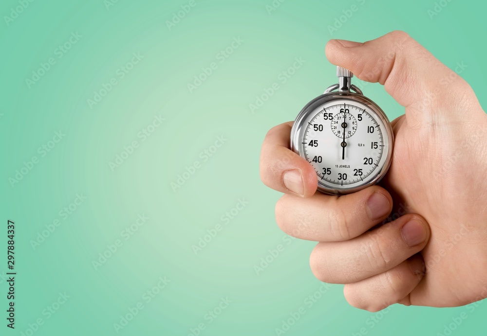 Close-up Stopwatch in Human Hand, Timer