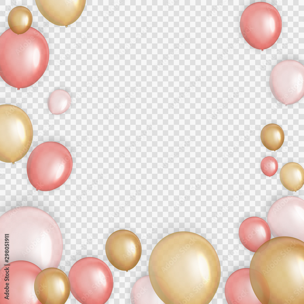 Group of Colour Glossy Helium Balloons Background. Set of  Balloons for Birthday, Anniversary, Celeb